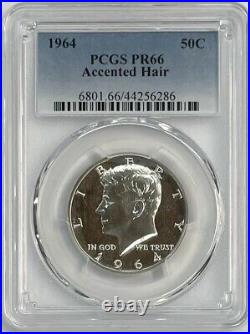 1964 Kennedy Silver Half Dollar Accented Hair PCGS PR66