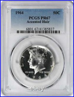 1964 Kennedy Silver Half Dollar Accented Hair PR67 PCGS