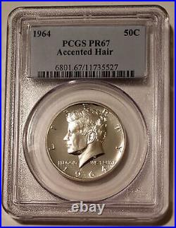 1964 Kennedy Silver Half Dollar Accented Hair Proof PR67 PCGS