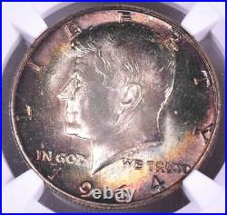 1964 Kennedy Silver Half Dollar NGC MS65 Color