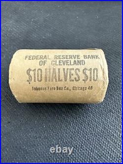 1964 Kennedy Silver Half Dollar Original Roll 20 Federal Reserve Bank Cleveland