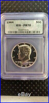 1964 Kennedy Silver Half Dollar Proof ICG PR70 Certified 50c Silver
