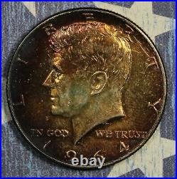 1964 Kennedy Silver Half Dollar Toned Collector Coin Free Shipping