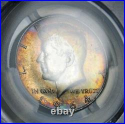 1964 Kennedy Silver Half Dollar Toned Pcgs Ms64 Collector Coin Free Shipping