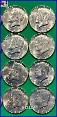 1964 Kennedy Silver Half Dollars Roll 20 BU Coin BU Silver Half Dollars 6BU4