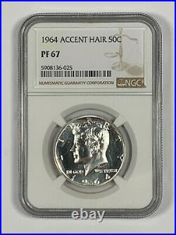 1964 NGC PF 67 Accent Hair Kennedy Half Dollar Price Guide $160