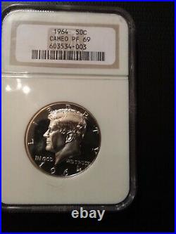 1964 Ngc Pf 69 Cameo Silver Kennedy Half Top Pop, Near Perfect Cameo Proof