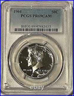 1964 PCGS GEM Proof Kennedy Half Dollar PR-69 CAMEO. Coin # 47483633