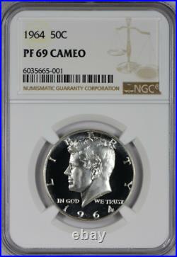1964 P 50C Kennedy Half Dollar Rare NGC Proof PF-69-CAM Low-Pop Highest-Grades