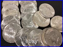1964-P Kennedy 90% SILVER Half Dollar ROLL 20 Coins GEM UNCIRCULATED
