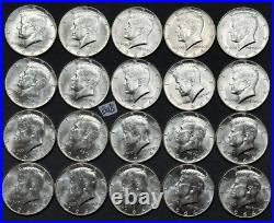 1964 P Kennedy Half Dollar BU Roll of 20 Coins Silver Half Dollar Lot #BU8