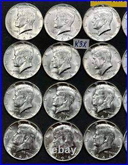 1964 P Kennedy Half Dollar Roll AU/BU Roll Of 20 Coins All 90% Silver Halves