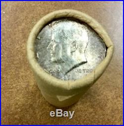 1964-P Silver Kennedy Half Dollar BU DOUBLE ROLL $20 40 Coins OBW Shotgun roll