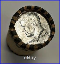 1964 P or D Kennedy Half Dollar SHOTGUN ROLL OBW Fresh AU / BU Coins SILVER