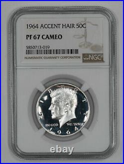 1964 Proof Kennedy Half Dollar 50c Accent Hair Ngc Certified Pf 67 Cameo (019)