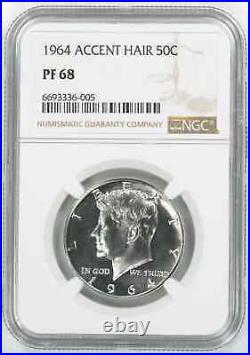 1964 Proof Kennedy Half Dollar 50c Ngc Certified Pf 68 Accent Hair (005)