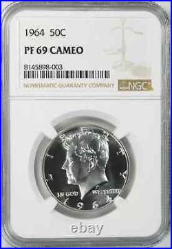 1964 Proof Kennedy Half Dollar 50c Ngc Certified Pf 69 Cameo (003)