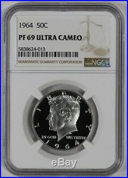 1964 Proof Kennedy Half Dollar 50c Ngc Certified Pr Pf 69 Ultra Cameo (013)