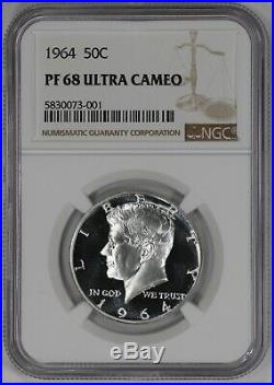 1964 Proof Kennedy Half Dollar 50c Pf Pr 68 Ultra Cameo (001)