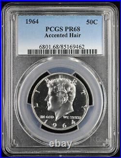 1964 Proof Kennedy Silver Half Dollar 50C PCGS PR 68 Accented Hair