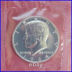 1964 Proof Set With Accented Hair Half Dollar