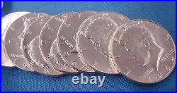 1964 Roll Of 20 B. U. Kennedy Half Dollars All Are 90% Silver In Tubes