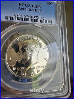 1964 Silver ACCENTED HAIR 50c PR67 PCGS KENNEDY HALF