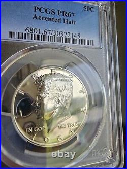 1964 Silver ACCENTED HAIR 50c PR67 PCGS KENNEDY HALF