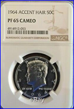 1964 Silver Kennedy Accented Hair NGC Proof 65 Cameo-Absolutely Beautiful