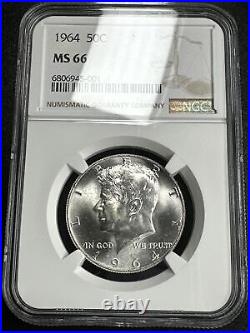 1964 Silver Kennedy NGC MS66 Half Dollar High Grade 90% Silver