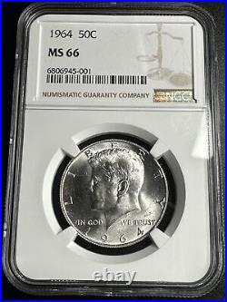 1964 Silver Kennedy NGC MS66 Half Dollar High Grade 90% Silver