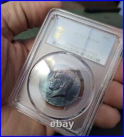 1964 Violet Toned Silver Kennedy Half Dollar With True-view Pcgs Ms-64 Gc#5
