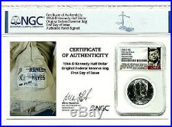 1964-d Kennedy Half Dollar 50c Original Fed Res Mint Bag Ngc Choice Bu Fdoi Rare
