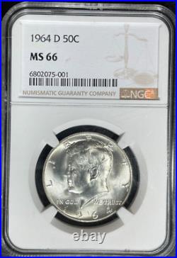 1964-d Kennedy Silver Dollar Ngc Ms 66 Beautiful Coin Ref# 75-001