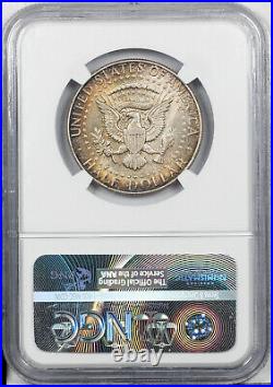 1964-p Kennedy Half Dollar Silver Ngc Ms62 Deep Green Color Toned Bu Unc (dr)