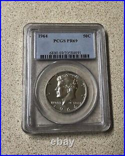 1964 pcgs SILVER kennedy half dollar pr69 Proof USA Coin