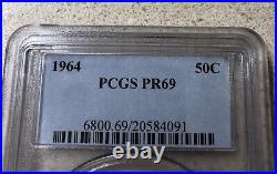 1964 pcgs SILVER kennedy half dollar pr69 Proof USA Coin