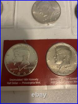 1964 silver kennedy half dollar lot Of 10