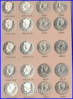 1964 to 2016 Kennedy Half Dollar Dansco Album (8166) BU/Proof Silver 178 Coins