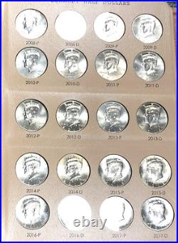 1964 to 2022 P&D KENNEDY HALF DOLLAR COMPLETE SET (110 COINS) BU WithDANSCO ALBUM