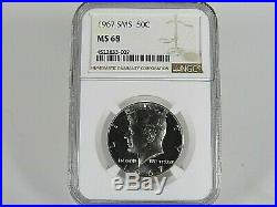 1965,1966,1967 P SMS Kennedy Half Dollars 3-Coin Set NGC Ms 68, Nice Coins