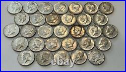 1965-1967 Kennedy Half Dollars Lot Of 31 40% Silver VF-AU