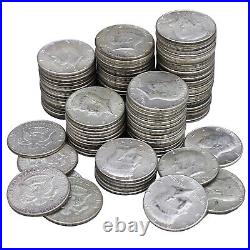 1965-1969 Kennedy Half Dollar 5 Rolls 40% Silver $50 Face 100 Coins Mixed Date