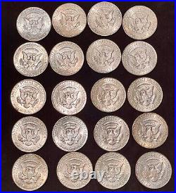 1965-1969 Kennedy Half Dollar Lot of 20 Coins 40% Silver AU/UNC