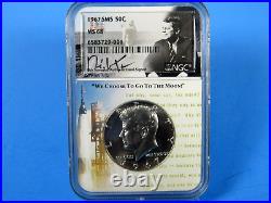 1965,66,67 P SMS 3-Coin Set, Silver Kennedy Half Dollars NGC Ms 68 Tomaska Sig