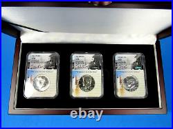 1965,66,67 P SMS 3-Coin Set, Silver Kennedy Half Dollars NGC Ms 68 Tomaska Sig