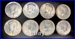 1965-69 Uncirculated AU/ BU Kennedy Half Dollars Silver Lot Of 8. Gorgeous! NR
