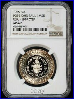 1965 JFK 50c Pope John Paul II Visit (1979) Mel Wacks C/S NGC MS67