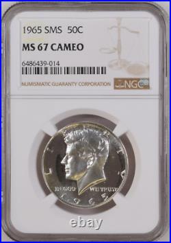 1965 SMS 50C Kennedy Half Dollar NGC Rare Superb MS 67 Cameo Low-Pop High Grade
