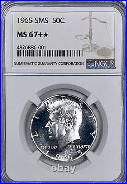 1965 SMS Kennedy Half Dollar MS 67+ NGC Certified Silver Cameo Rare Grade Pop 1